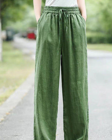 100% Linen Wide Wide Leg Pants