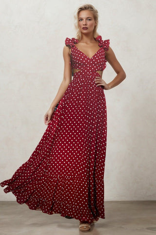 Chiffon Floral Dress Backless Cross Tie Pleated Full Hem Evening Dress