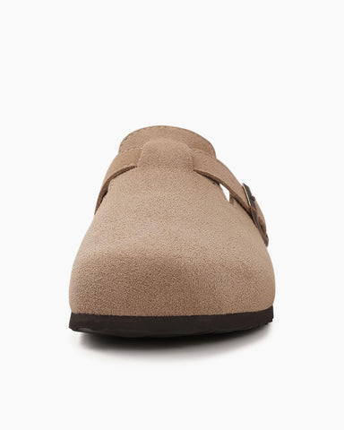 Women's Suede Leather Cork Footbed Mules