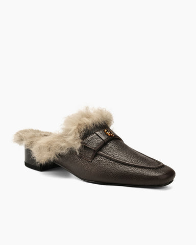 Winter Top Layer Sheepskin Mule Slippers