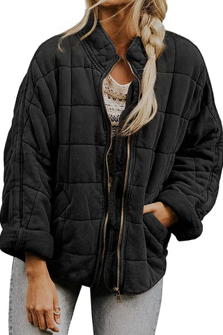 Casual Cool Solid Color Stand Collar Warm Jacket