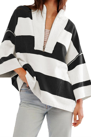 Stripe Long Sleeve Crop Rugby Shirt