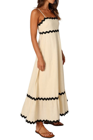 Sleeveless Lace Patchwork Strapless Maxi Dress