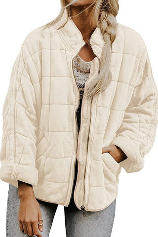 Casual Cool Solid Color Stand Collar Warm Jacket