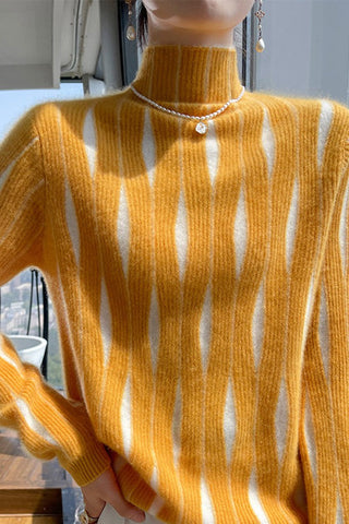 Regular Fit Striped Urban Turtleneck Sweater