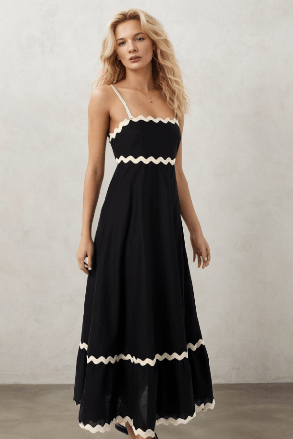 Sleeveless Lace Patchwork Strapless Maxi Dress