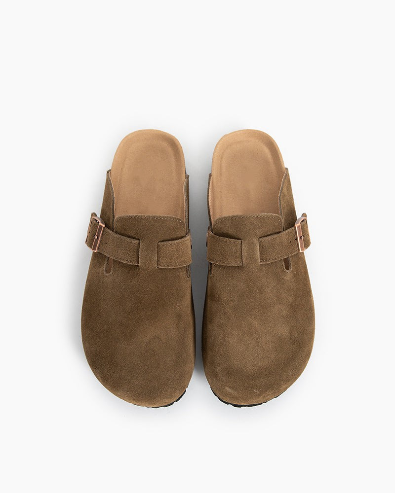 LarosaStyle birkenstock Suede Casual Adjustable Strap Clogs Mules