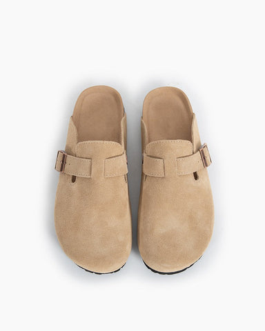 LarosaStyle birkenstock Suede Casual Adjustable Strap Clogs Mules