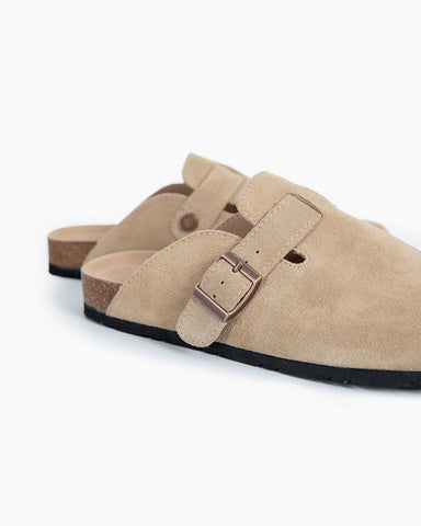 LarosaStyle birkenstock Suede Casual Adjustable Strap Clogs Mules