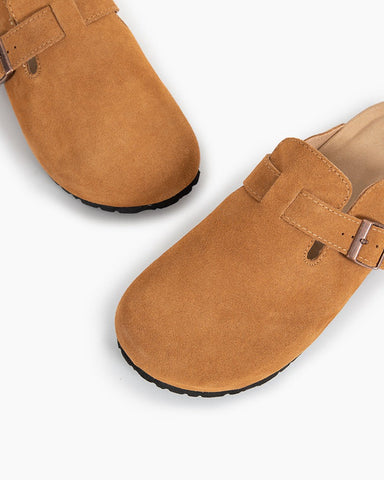 LarosaStyle birkenstock Suede Casual Adjustable Strap Clogs Mules