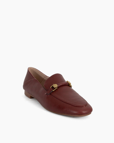 LarosaStyle Comfortable Penny Round Toe Leather Flat Loafers