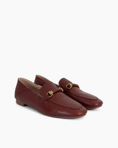 LarosaStyle Comfortable Penny Round Toe Leather Flat Loafers