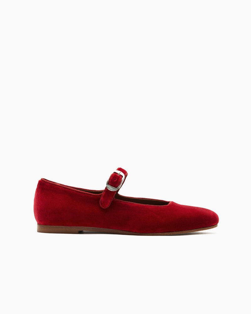 LarosaStyle Loafers Velvet Large Size Comfortable Flat Shoes Red / US 5