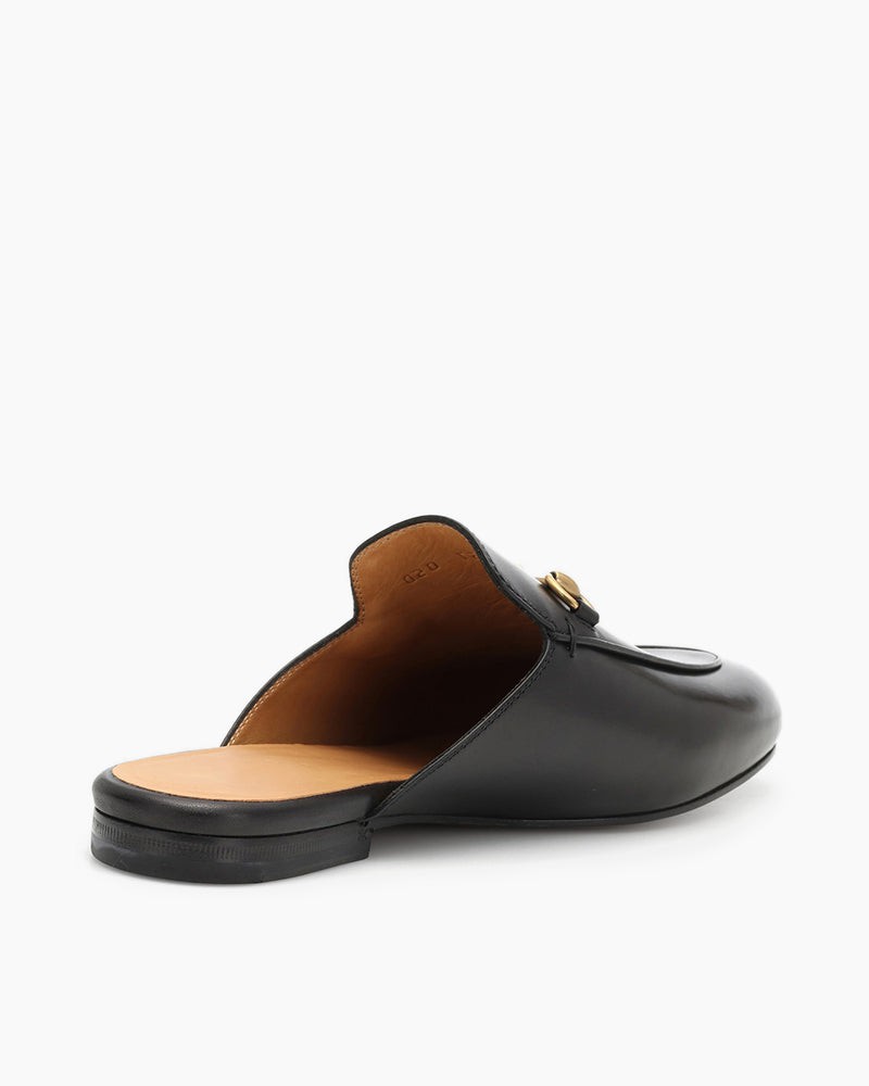 LarosaStyle Men's Leather Flat Slipper Mules