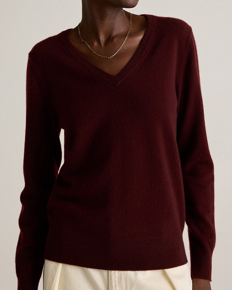 LarosaStyle Mongolian Cashmere Soft V-Neck Sweater