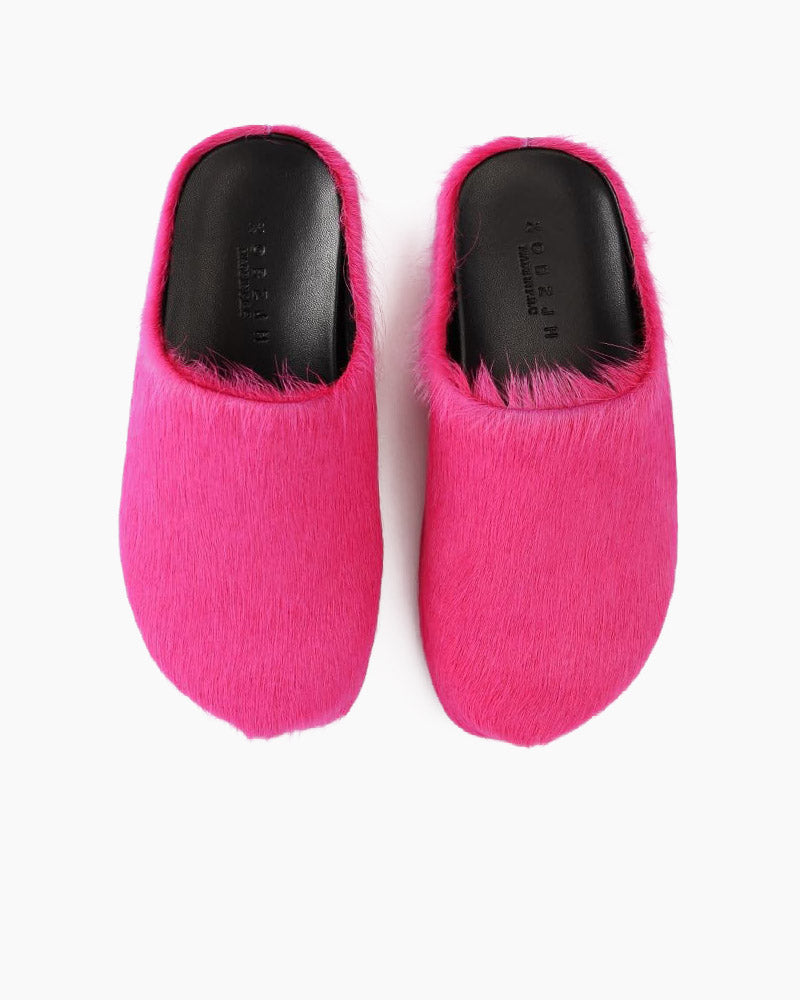 LarosaStyle mules Designer Real Fur Slides Clogs Mules Flat Luxury Slippers