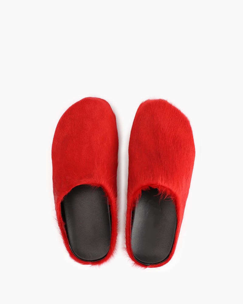 LarosaStyle mules Designer Real Fur Slides Clogs Mules Flat Luxury Slippers