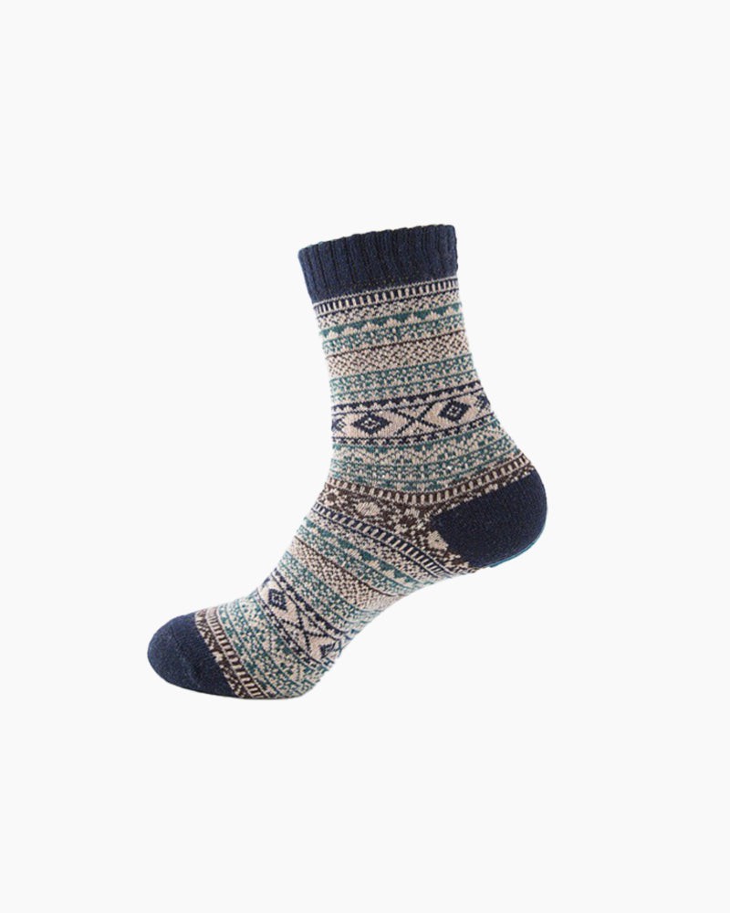 LarosaStyle Retro Rabbit Wool Socks Navy