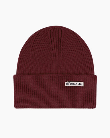 LarosaStyle Thickened Pullover Earmuffs Knitted Hat Burgundy