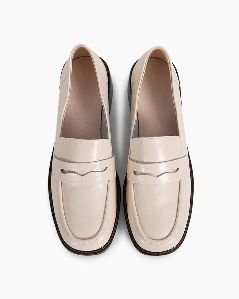 LarosaStyle Timeless Comfortable Penny Chunky Heel Loafers