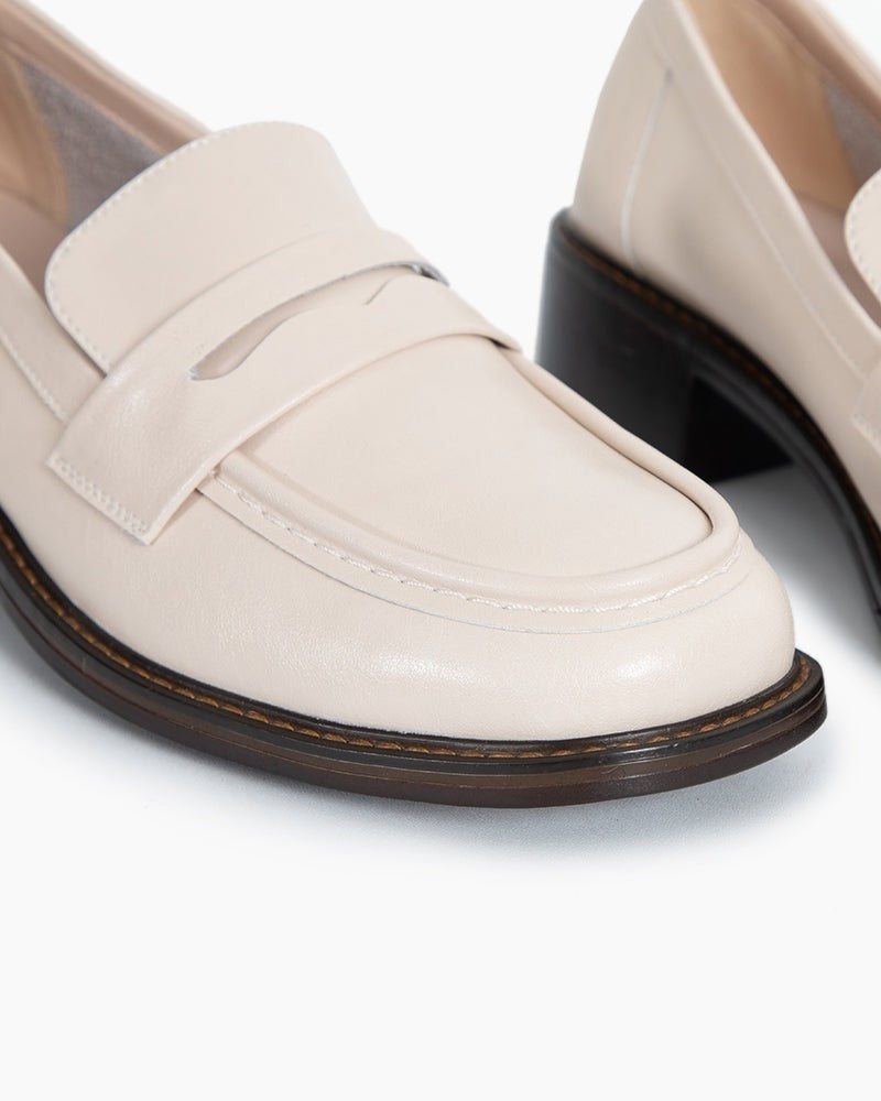 LarosaStyle Timeless Comfortable Penny Chunky Heel Loafers