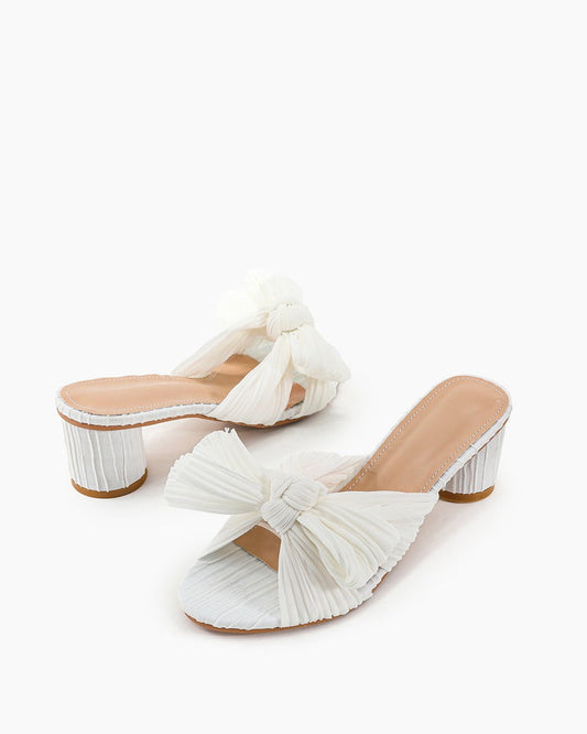 Pleated-Bow-Open-Toe-Chunky-Block-Heel-Sandals