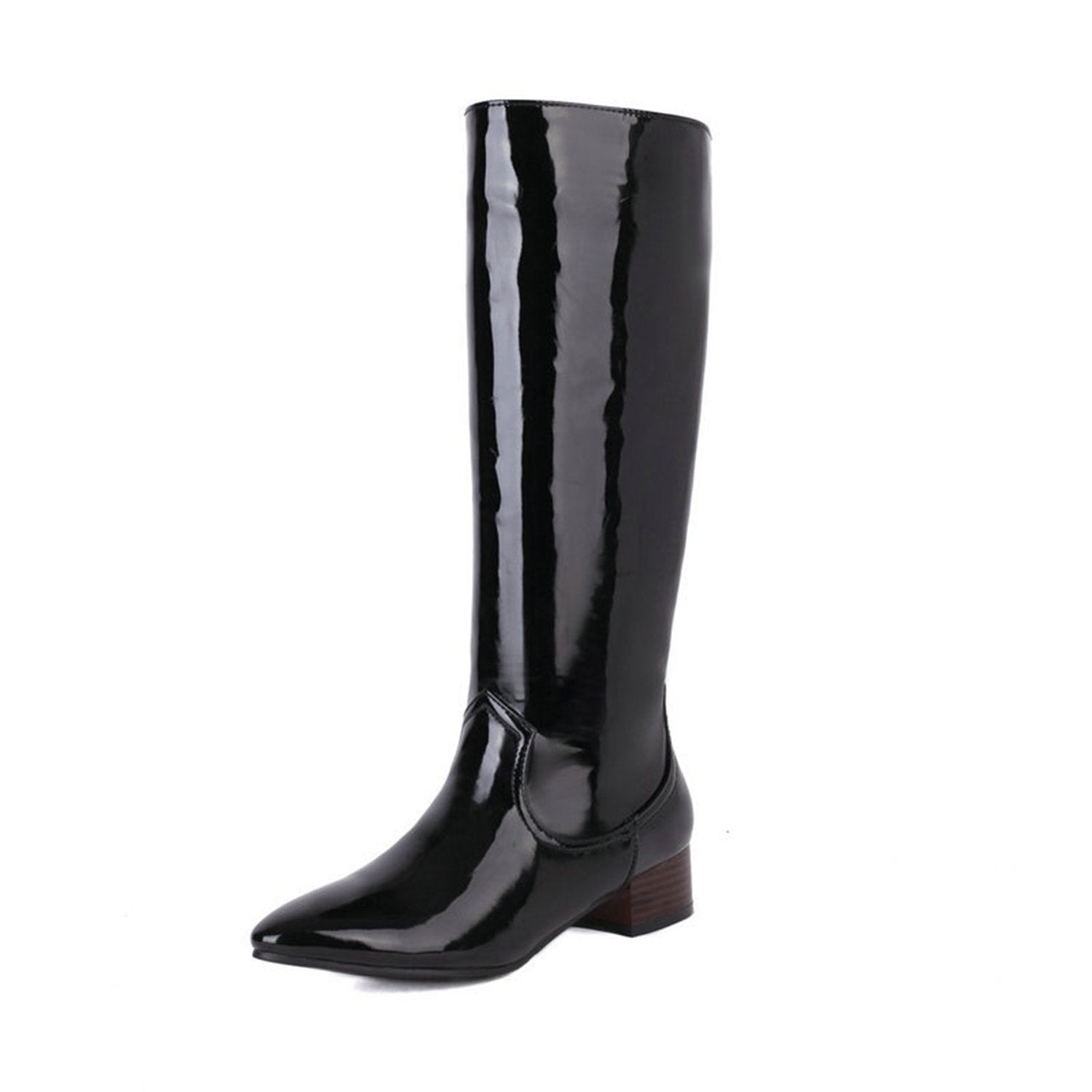 Black patent leather heeled boots - Ines de la Fressange Paris
