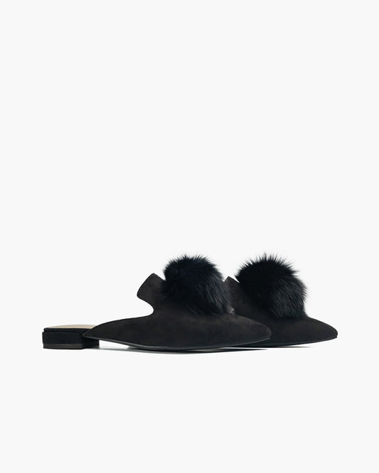 Slip-On-Backless-Flat-Heel-ball-Mules-fur