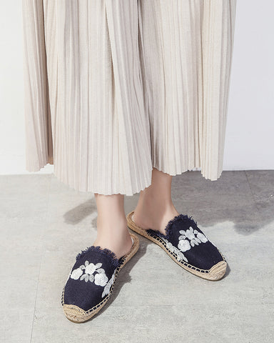 Flower-Embroidered-Espadrille-Linen-Flat-Mules-Sandals