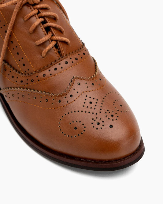 Classic-Lace-up-Wingtip-PU-Leather-Flat-Oxfords-Loafers