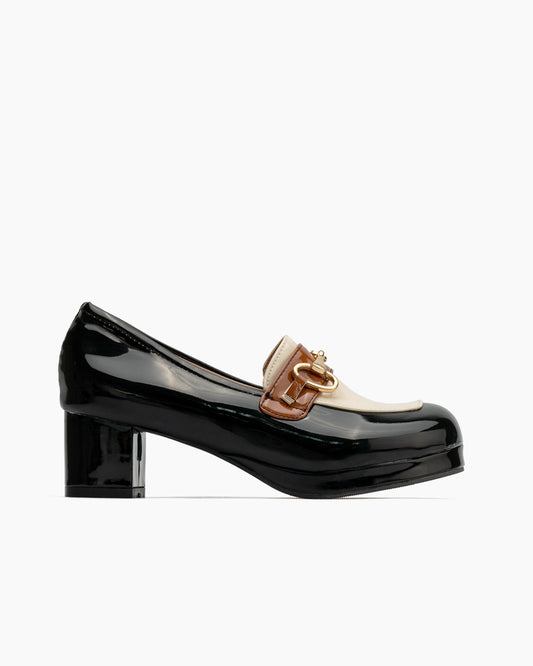 Horsebit-Classic-Metal-Buckle-Colorblock-Chunky-Heeled-Loafers-pumps