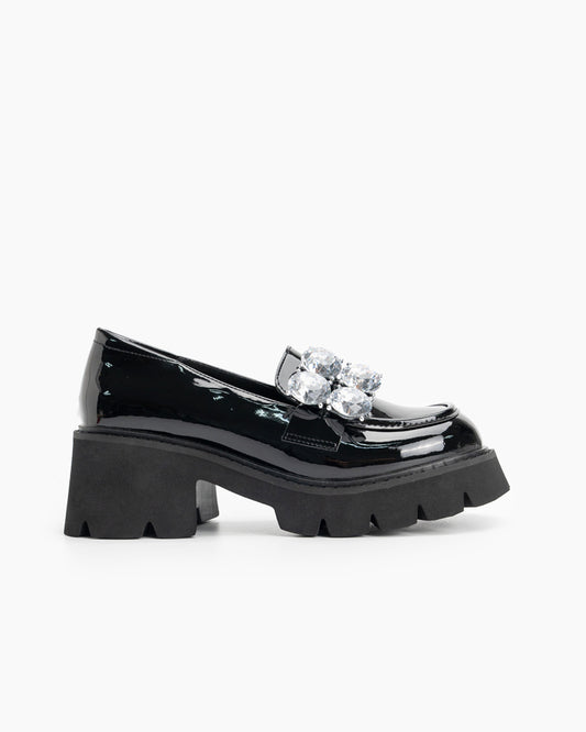 Rhinestone-Decor-Patent-Leather-Platform-Chunky-Loafers