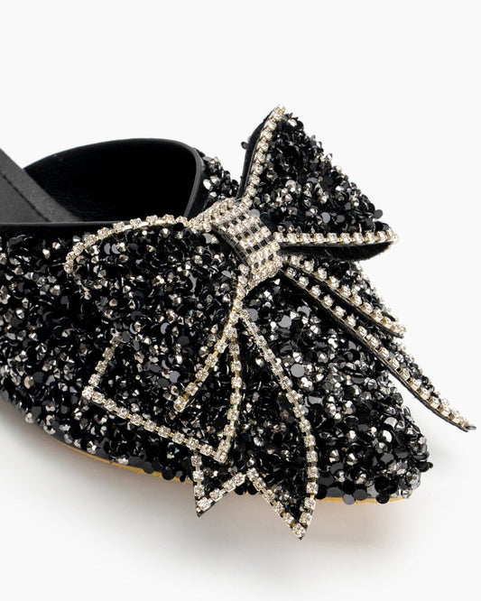 Rhinestones-Bow-Tie-Slip-on-Backless-Mules