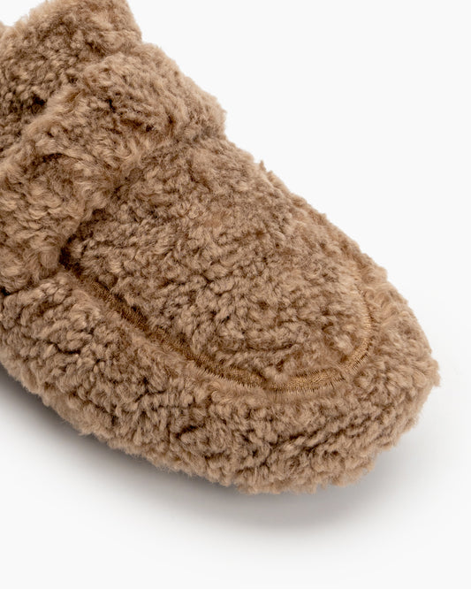 Solid Color Lambswool Warm Comfy Flat Mules