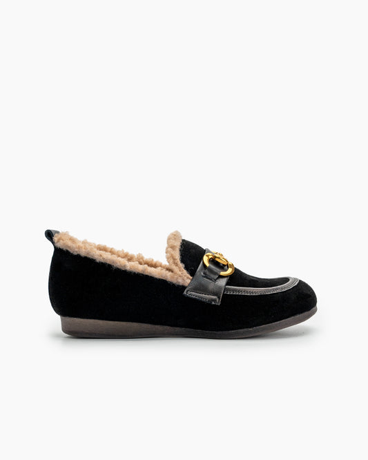 Horsebit-Classic-Metal-Buckle-Suede-Moccasin-Indoor-Outdoor-Slipper-Loafers