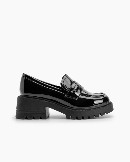 Matte-Patent-Leather-Penny-Chunky-Platform-Slip-on-Loafers