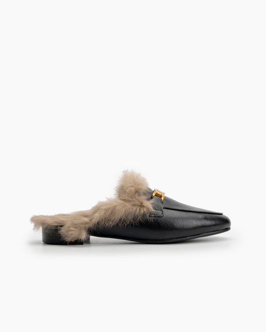 Metal-Decor-Flat-Fur-Warm-Slippers-Mules