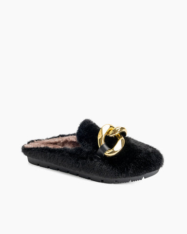 Metal-Chain-Fuzzy-Backless-Slip-on-Mules-Fur