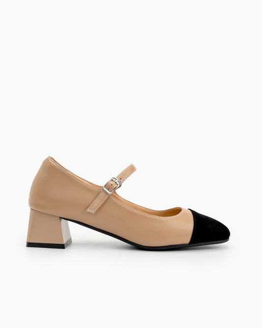 Mary-Janes-Square-Cap-Toe-Block-Chunky-Heeled-Pumps