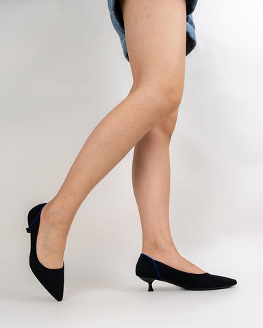 Contrast-Piping-Pointed-Toe-Ballet-Kitten-Heels
