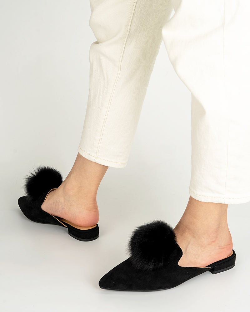 Slip-On-Backless-Flat-Heel-ball-Mules-fur