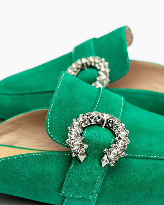 Rhinestone-Buckle-Minimalist-Suede-FLat-Mules