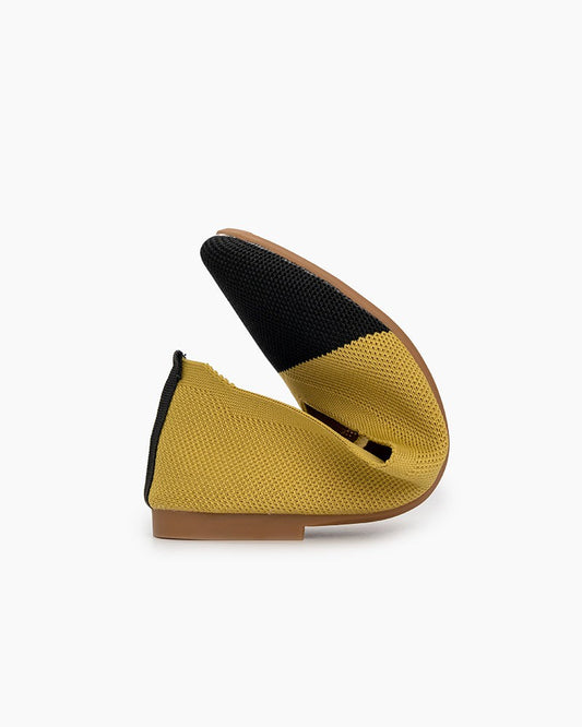 Pointed-Toe-Ballet-Colorblock-Patchwork-V-Cut-Flats