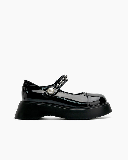 Two Tone Round Toe Platform Mary Janes