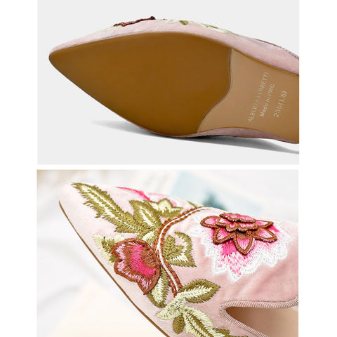 LarosaStyle mules Embroidery Mule Flats